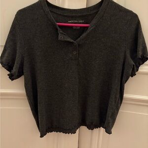 American Eagle Outfitters Women's Grey Top